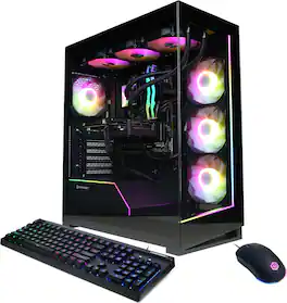CyberPowerPC - Gaming Desktop - AMD Ryzen 9 9900X - AMD Radeon RX 9060 XT 16GB - 32GB DDR5 - 2TB PCIe 4.0 SSD - Black