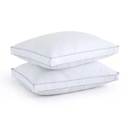 Front. Peace Nest - Peace Nest Goose Feather Down Pillow – High Loft 2 Pack, 100% Cotton Shell - White.