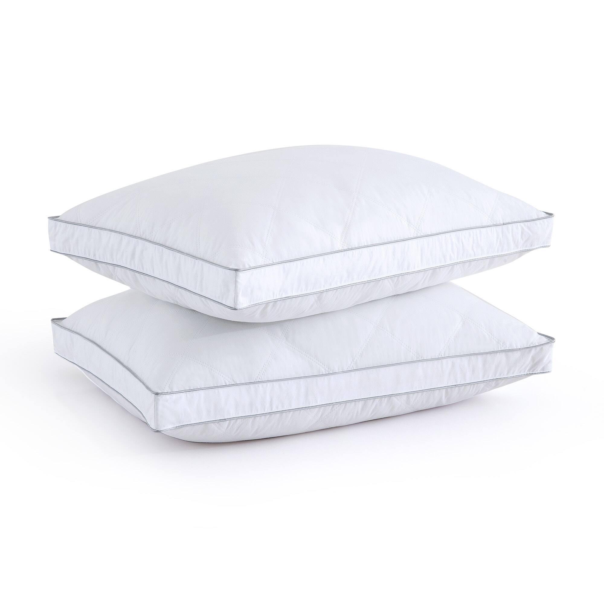 Front. Peace Nest - Peace Nest Goose Feather Down Pillow – High Loft 2 Pack, 100% Cotton Shell - White.
