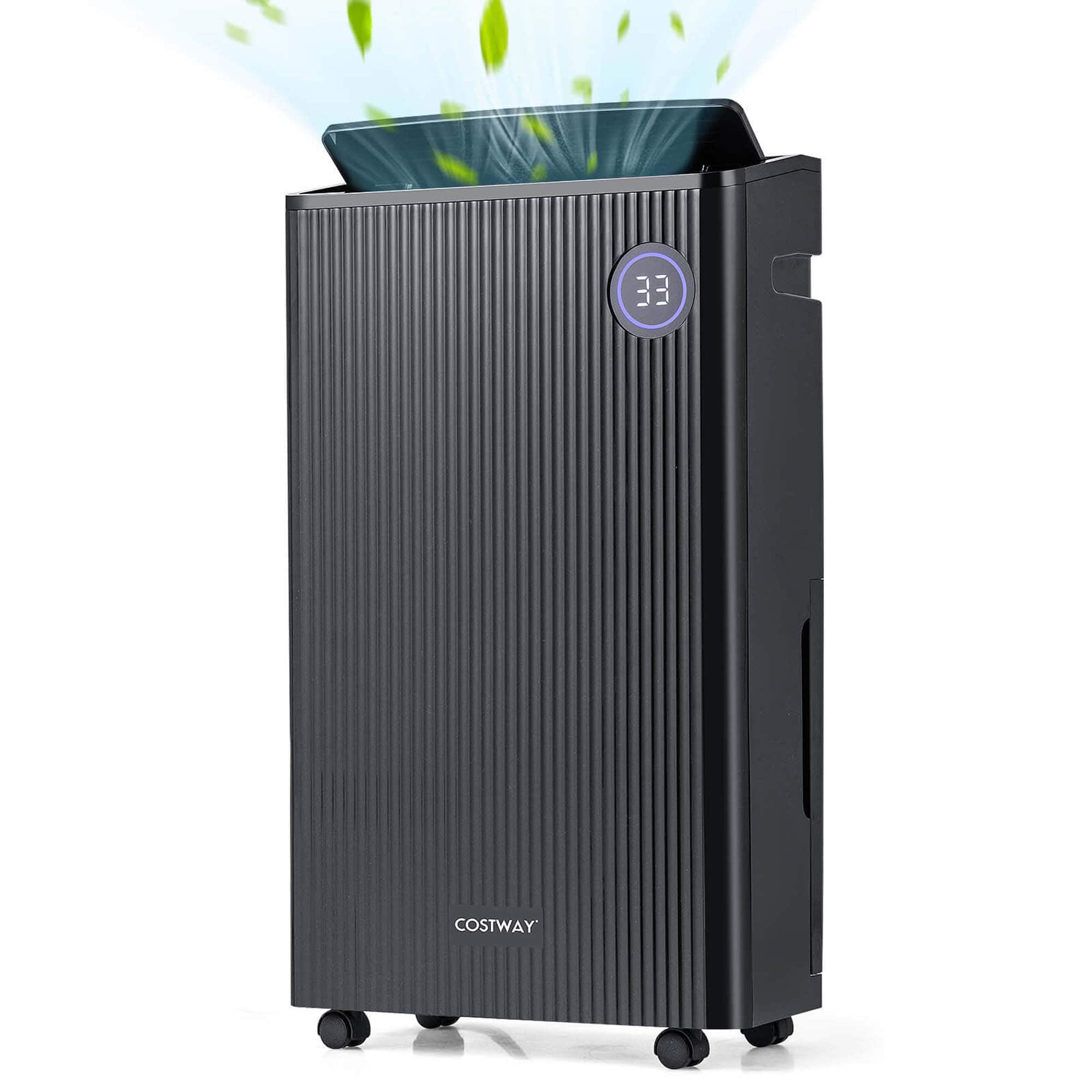 Costway - 4500 Sq. Ft Dehumidifier for Basement with 4 Modes 3-Color Indicator 24H Timer - Black