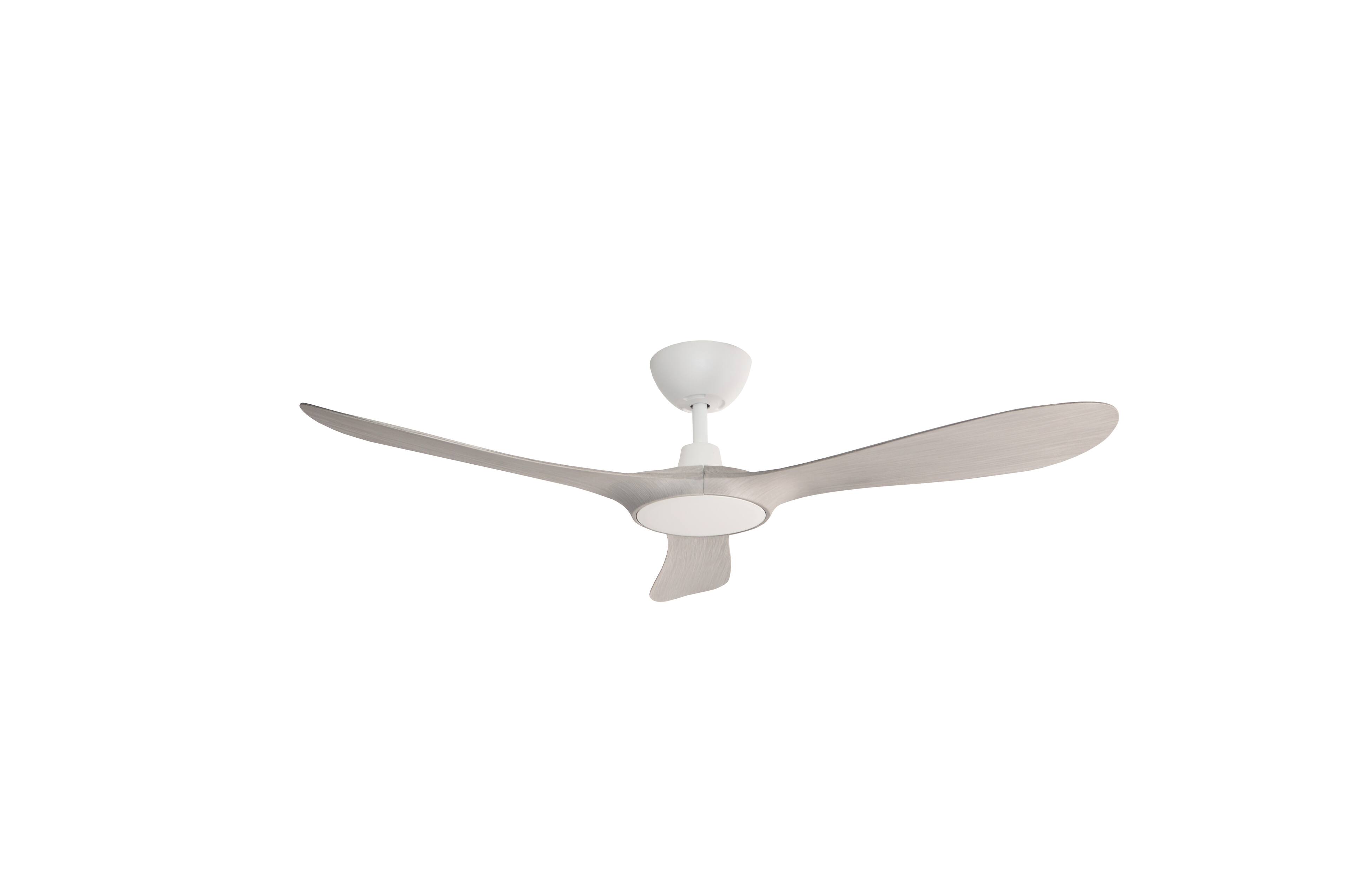Alt View 1. ENLIGHT - 56" Smart Ceiling Fan, IP66 Outdoor/Coastal, Weather Resist, Efficient, Quiet DC Motor, Reverse Mode, Matter, 3 Blades - White Oak Woodgrain.