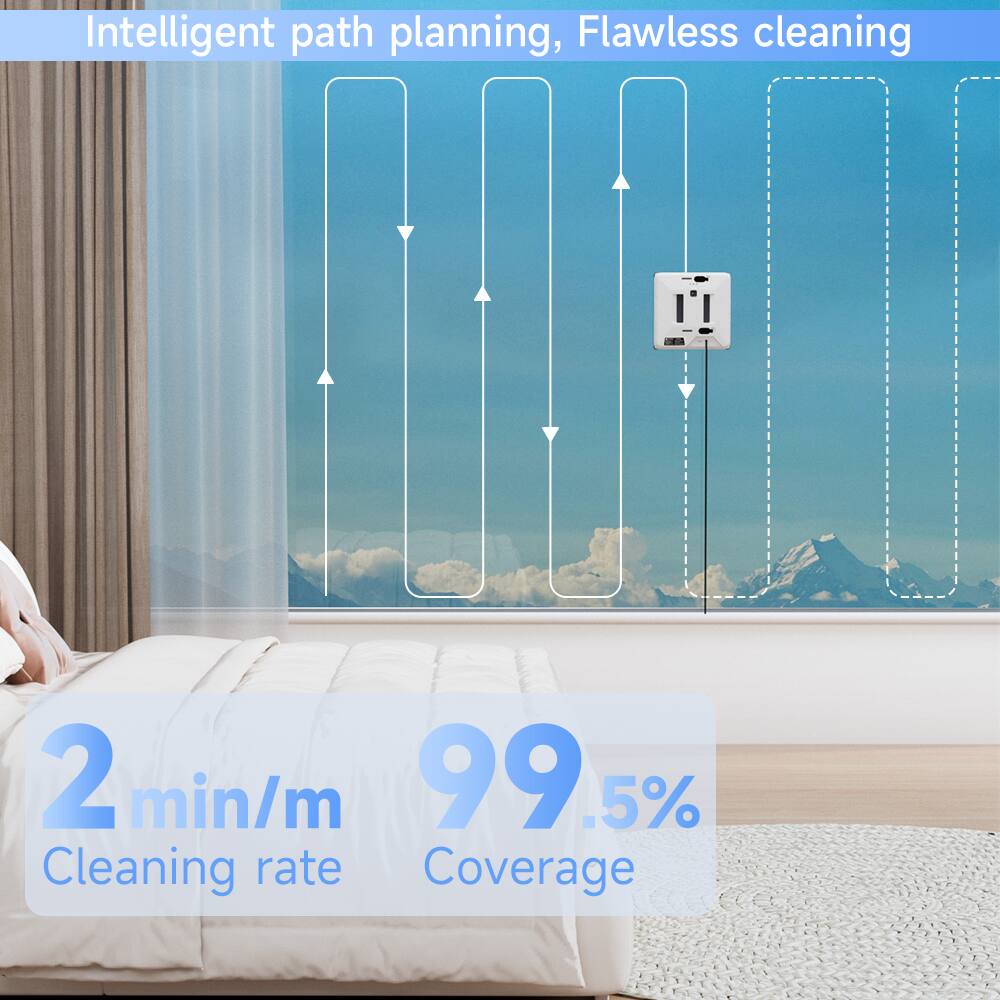 Intelligent path planning, Flawless cleaning

2 min/m  
Cleaning rate

99.5%  
Coverage