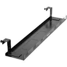 Front. Mount-It! - Under Desk Cable Tray Organizer for Wire Management with Multiple Cable Pass-Throughs & Easy Mount System, Black - Black.