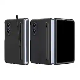 Dteck - Shockproof Full Body Screen Protector Protective Case For Samsung Z Fold 8 with Stylus & Pen Holder - Black