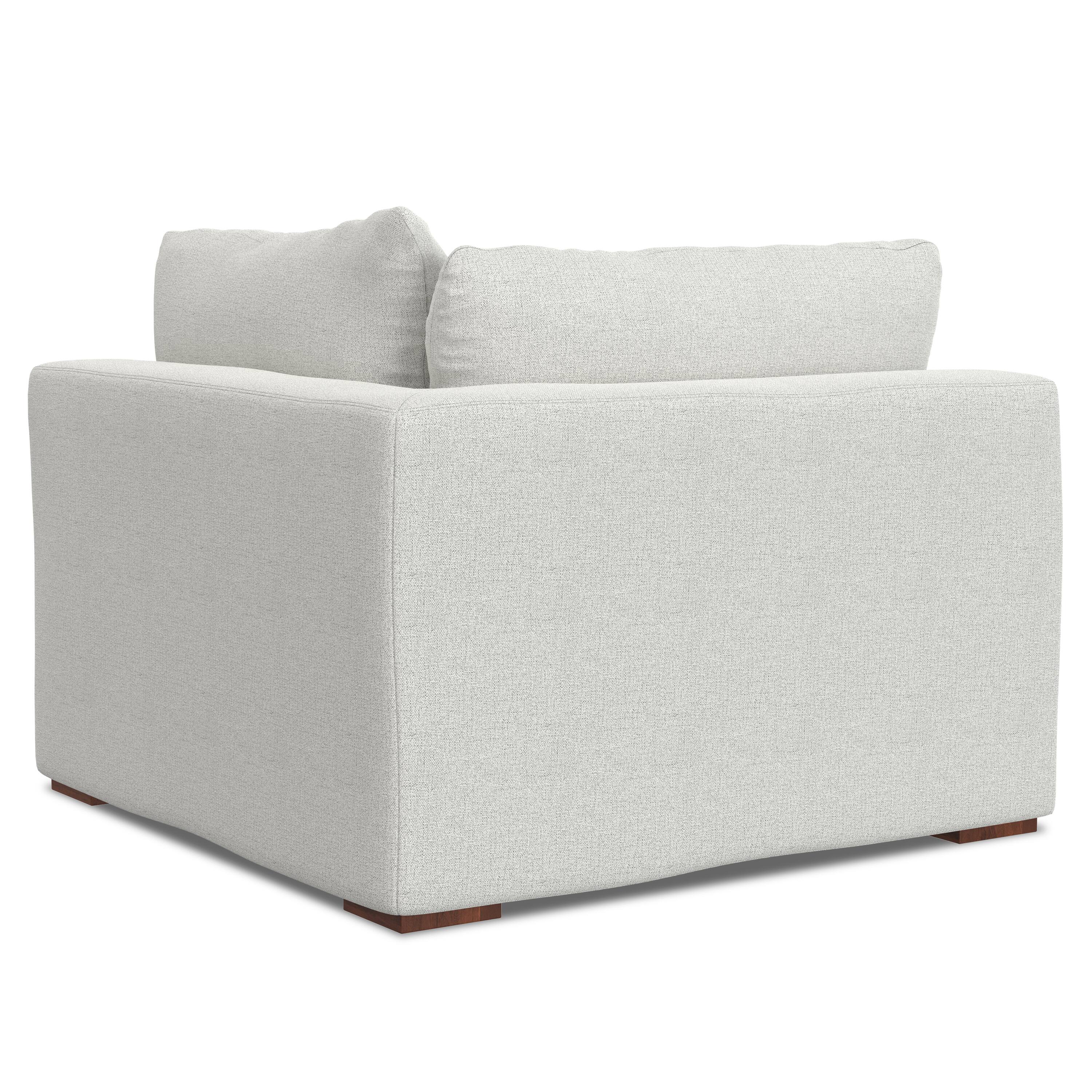 Back. Simpli Home - Jasmine Corner Sofa Module in Performance Fabric - Cloud Grey.