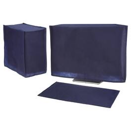 Unique Bargains - 3pcs Computer Dust Cover Set for 22" Monitor, Keyboard and Host PC, Non-Woven Dust Proof Protection Case - Blue
