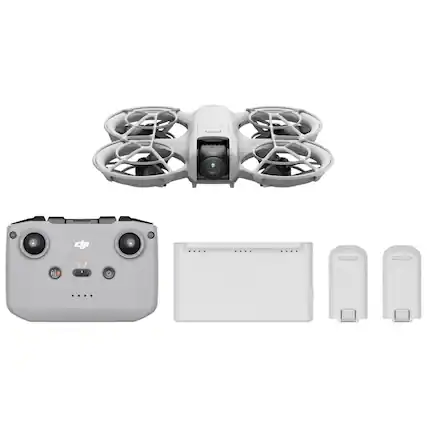 Front. DJI - Neo Fly More Combo - Ultralight 4K Self-Flying Mini Drone - Palm Takeoff, Subject Tracking, Propeller Guard.