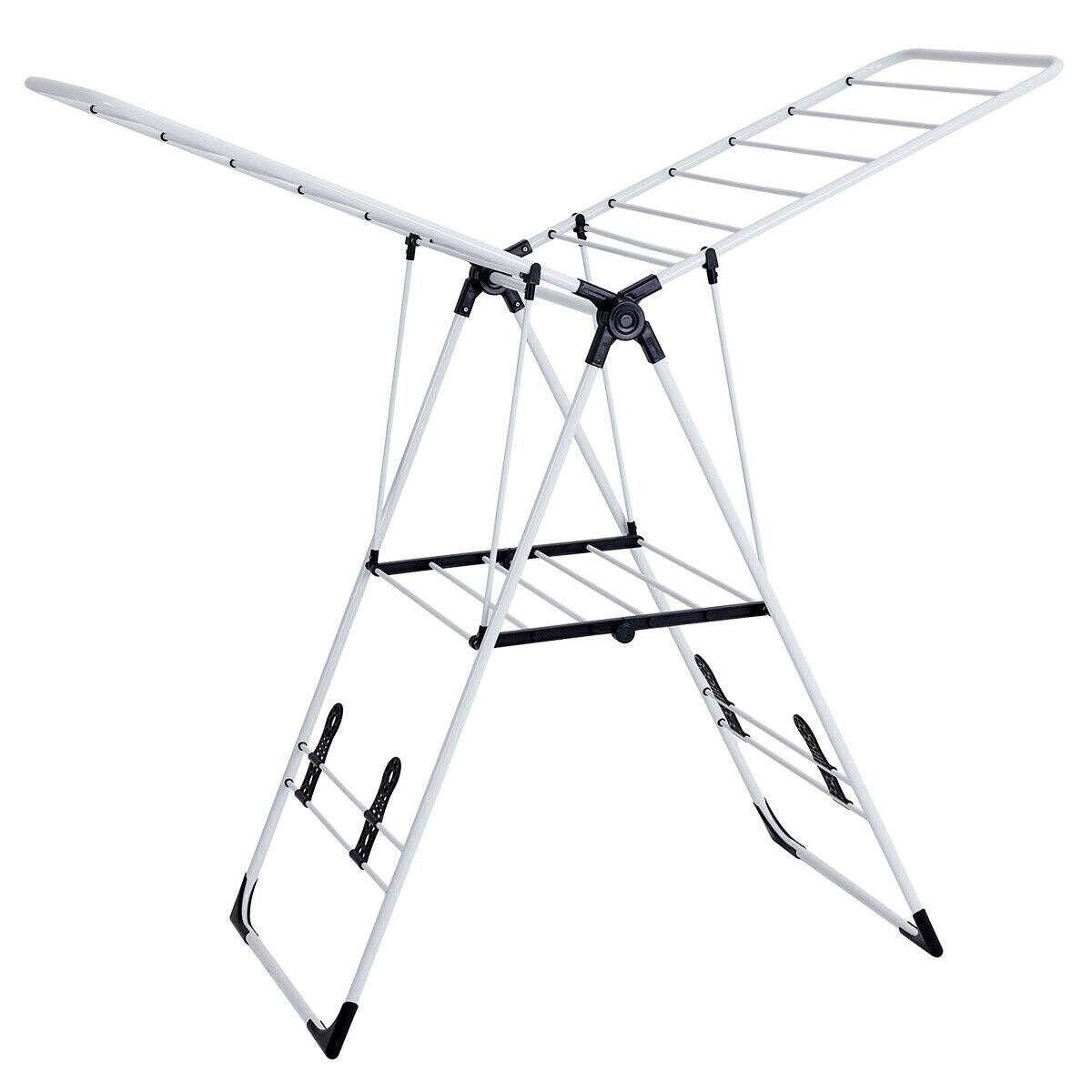 Alt View 8. Costway - Costway Laundry Clothes Storage Drying Rack Portable Folding Dryer Hanger Heavy Duty - White.