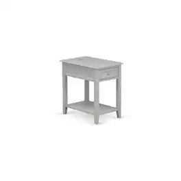 East West Furniture - DE-14-ET Wood Night Stand for Bedroom with 1 Wooden Drawer, Stable and Sturdy Constructed - Urban - Urban Gray