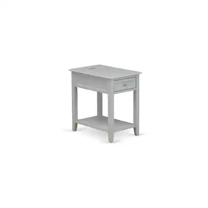 Front. East West Furniture - East West Furniture DE-14-ET Wood Night Stand for Bedroom with 1 Wooden Drawer, Stable and Sturdy Constructed - Urban - Urban Gray.
