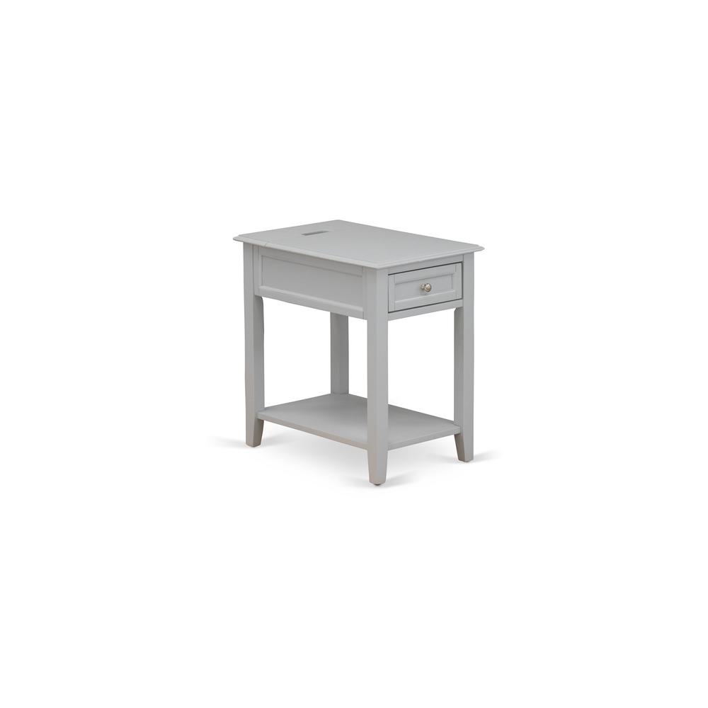 Front. East West Furniture - East West Furniture DE-14-ET Wood Night Stand for Bedroom with 1 Wooden Drawer, Stable and Sturdy Constructed - Urban - Urban Gray.