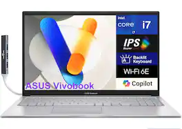 ASUS - Vivobook 15 Laptop 15.6 FHD (Intel i7-1355U, 16GB DDR4, 1TB SSD, Intel Iris Xe, Win 11 Home) w/USB Hub - Silver
