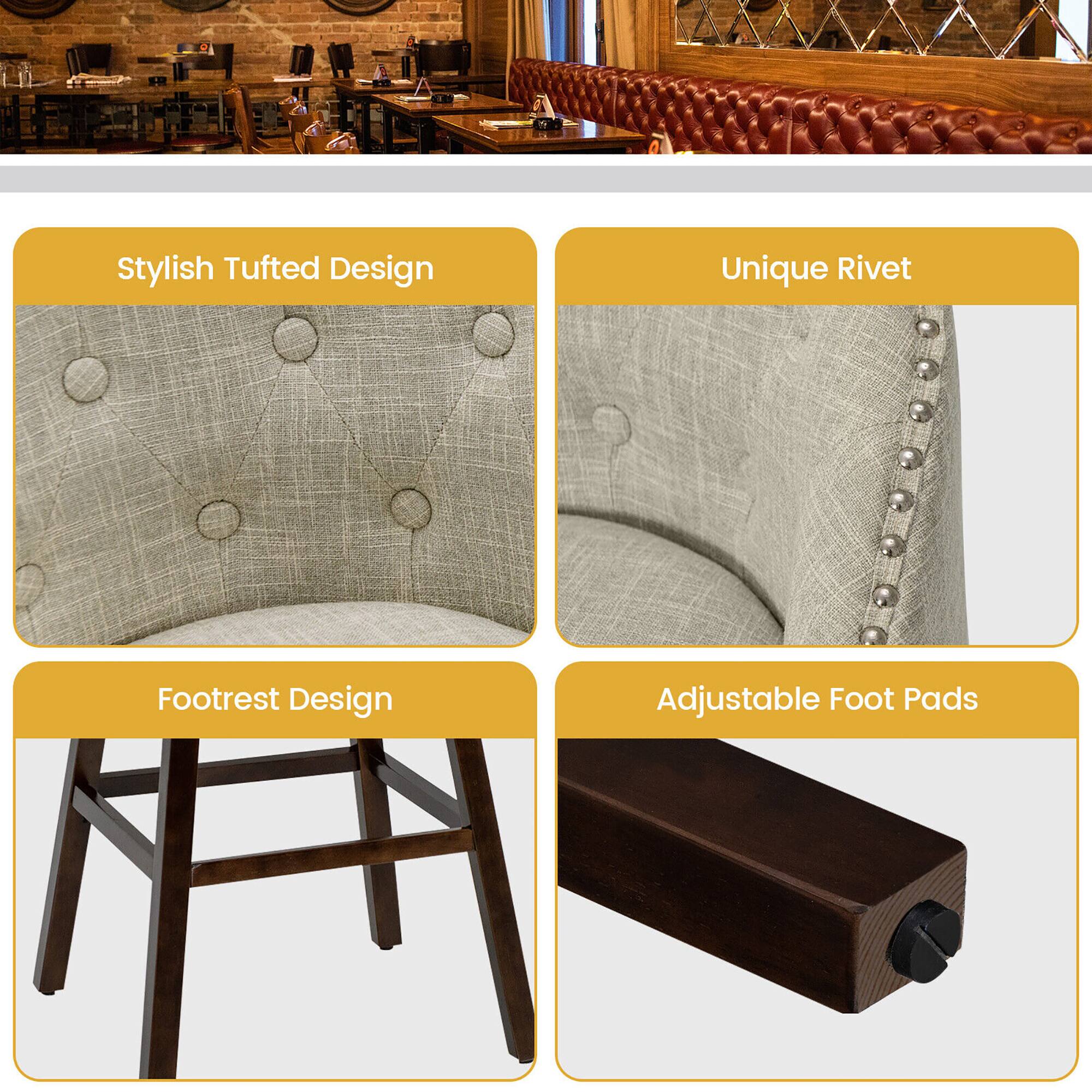 Stylish Tufted Design, Unique Rivet, Footrest Design, Adjustable Foot Pads
