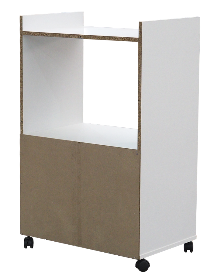 Alt View 1. Kings Brand Furniture - Kings Brand Furniture Ayla 2-Door Kitchen Microwave Cart - White.