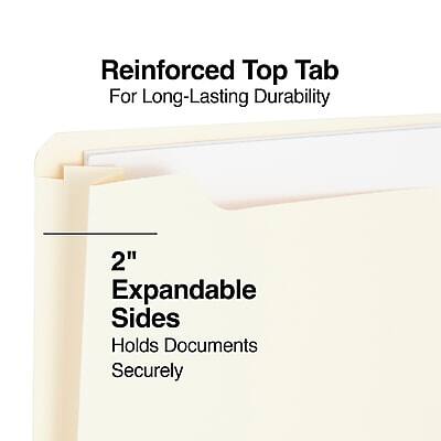 Reinforced Top Tab  
For Long-Lasting Durability  

2" Expandable Sides  
Holds Documents Securely