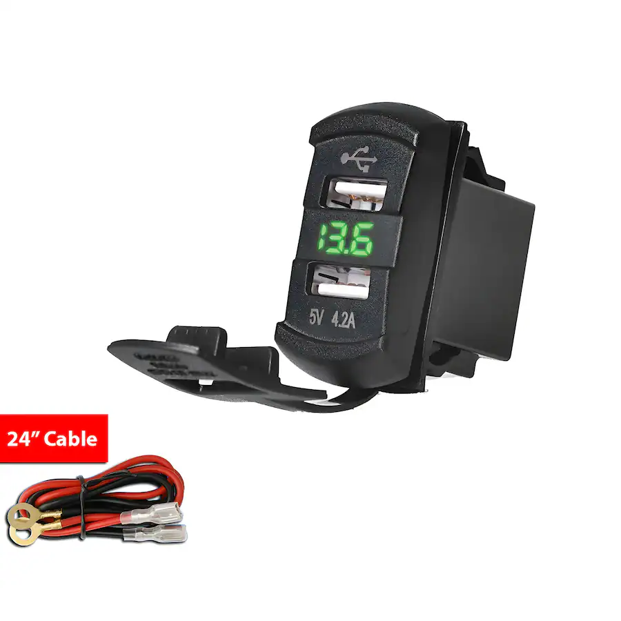 5V 4.2A Dual USB Charger Socket Adapter Power Outlet For 12V 24V Car