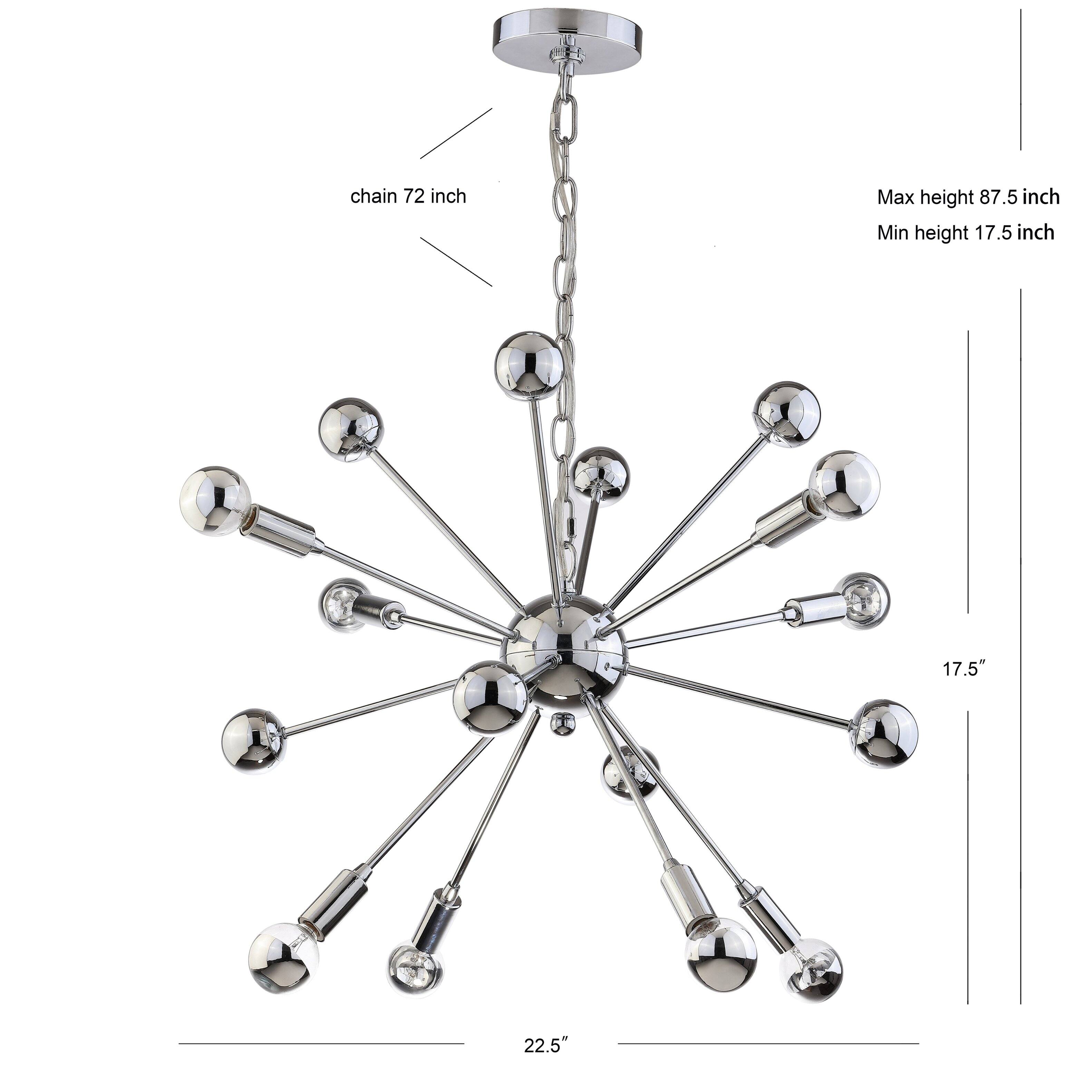 - Chain: 72 inch
- Max height: 87.5 inch
- Min height: 17.5 inch
- Diameter: 22.5 inch
