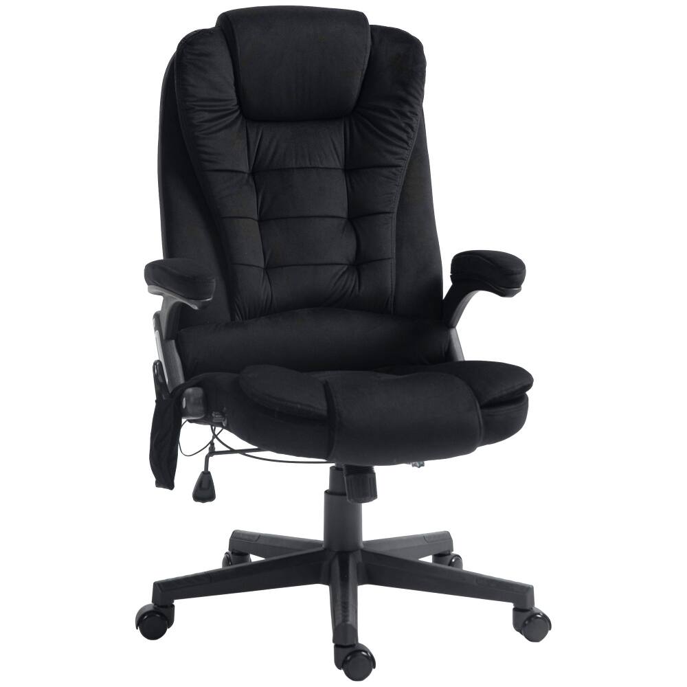 Alt View 7. Loheer - Loheer Massage Office Chair Heated High Back Reclining Desk Chair Black - Black.