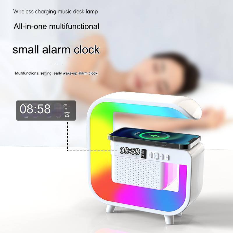 Wireless charging music desk lamp  
All-in-one multifunctional small alarm clock  
Multifunctional setting, early wake-up alarm clock  

08:58 AM  
08:58 PM  

1099