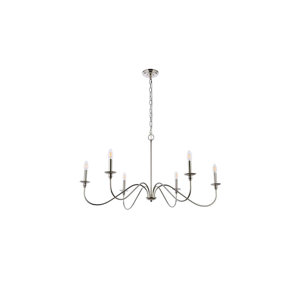 Left. Living District - Rohan 42 inch chandelier in polished nickel - Polished Nickel.