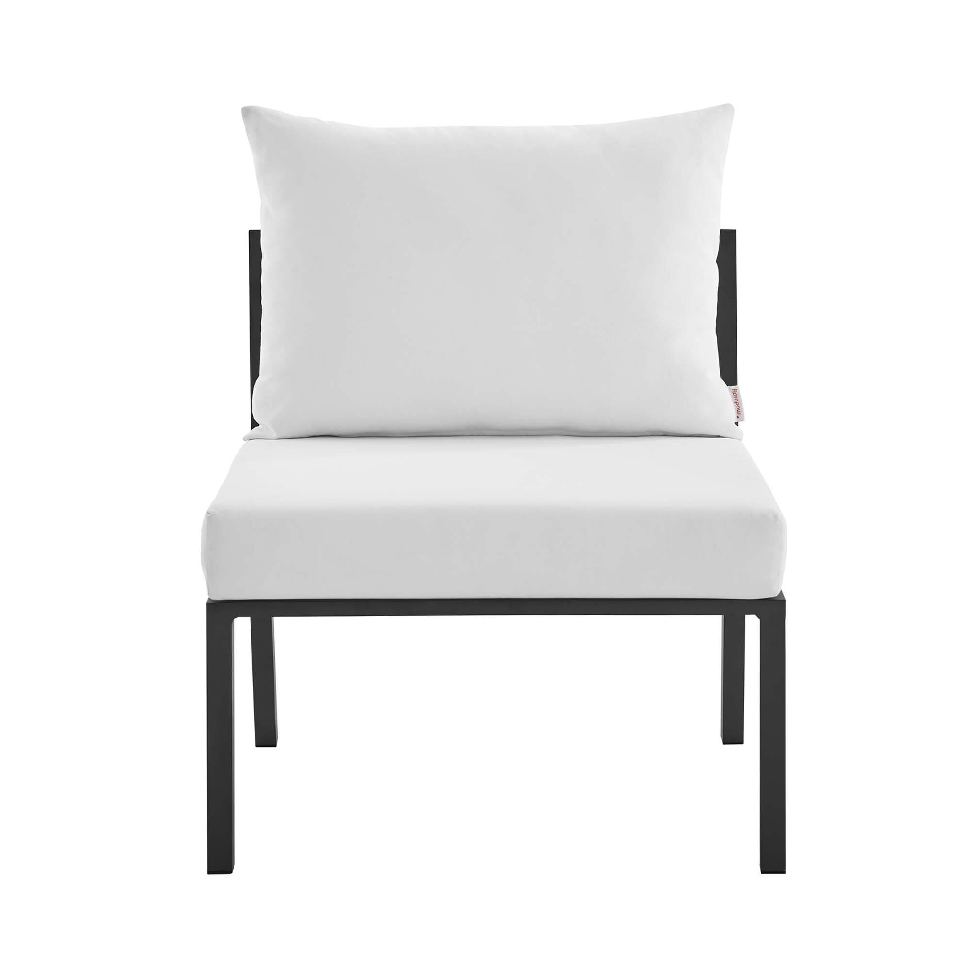 Alt View 2. Modway - Riverside Outdoor Patio Aluminum Armless Chair by Modway - Gray White.