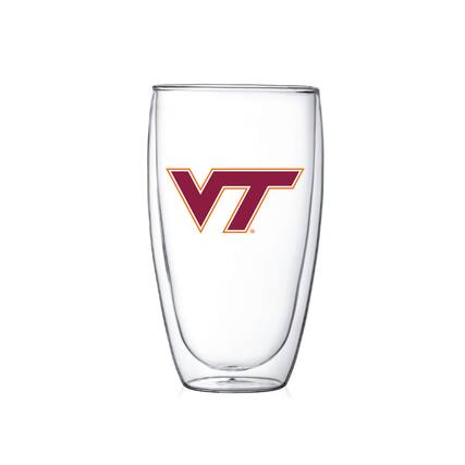 Front. Indigo Falls - Virginia Tech Hokies 15oz. Double Wall Thermo Glass - Multicolor.