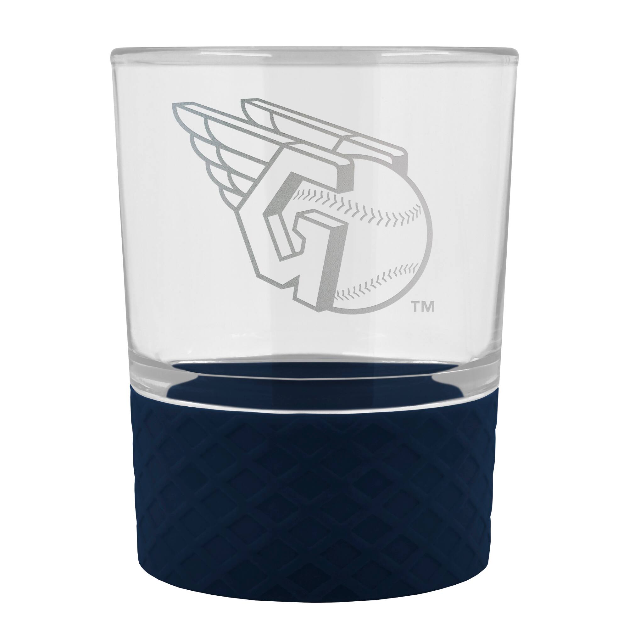 Alt View 1. Great American Products - Cleveland Indians 14oz. Commissioner Rocks Glass Two-Piece Set - Multicolor.