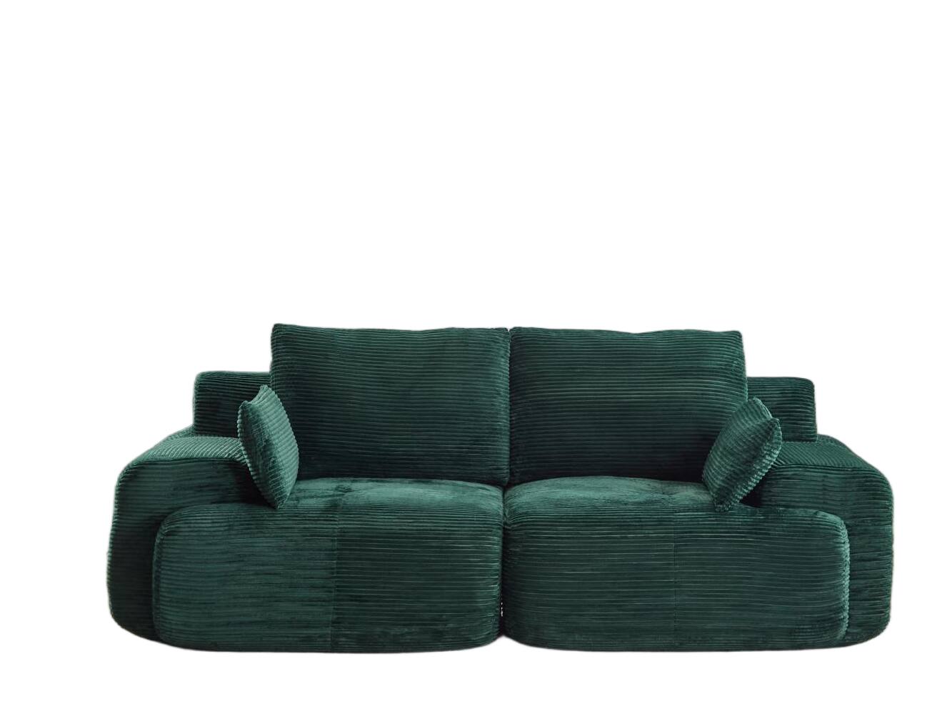 Alt View 1. Whisen - 2-Seater Modular Corduroy Sofa, Memory Foam Cloud Couch, Deep Loveseat for Living Room, No Assembly - Green.