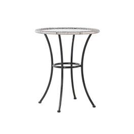 Four Seasons Courtyard - 24 Inch Marbella Wicker Modern Bistro Patio Table, Gray - Gray, Black