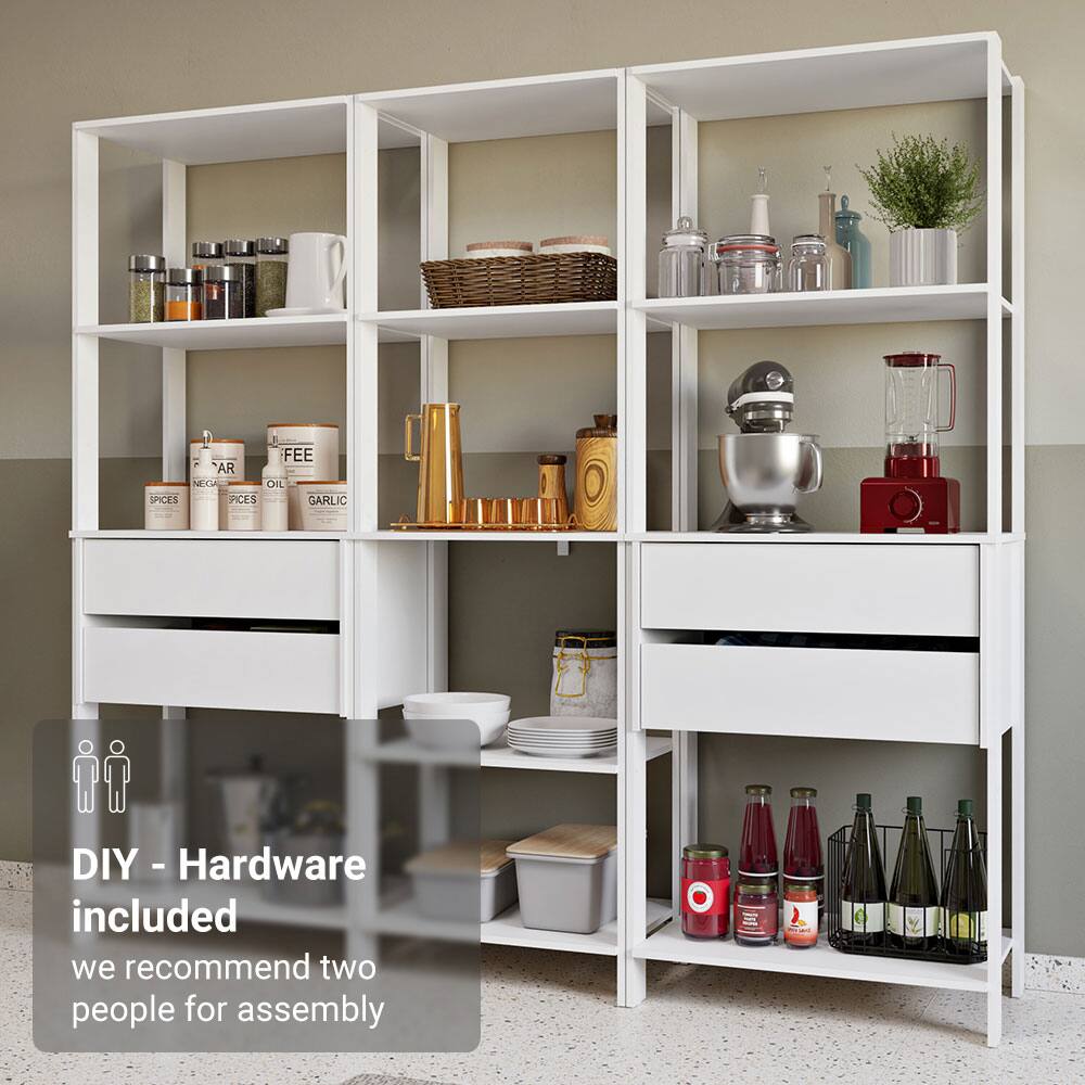 DIY - Hardware included  
we recommend two people for assembly