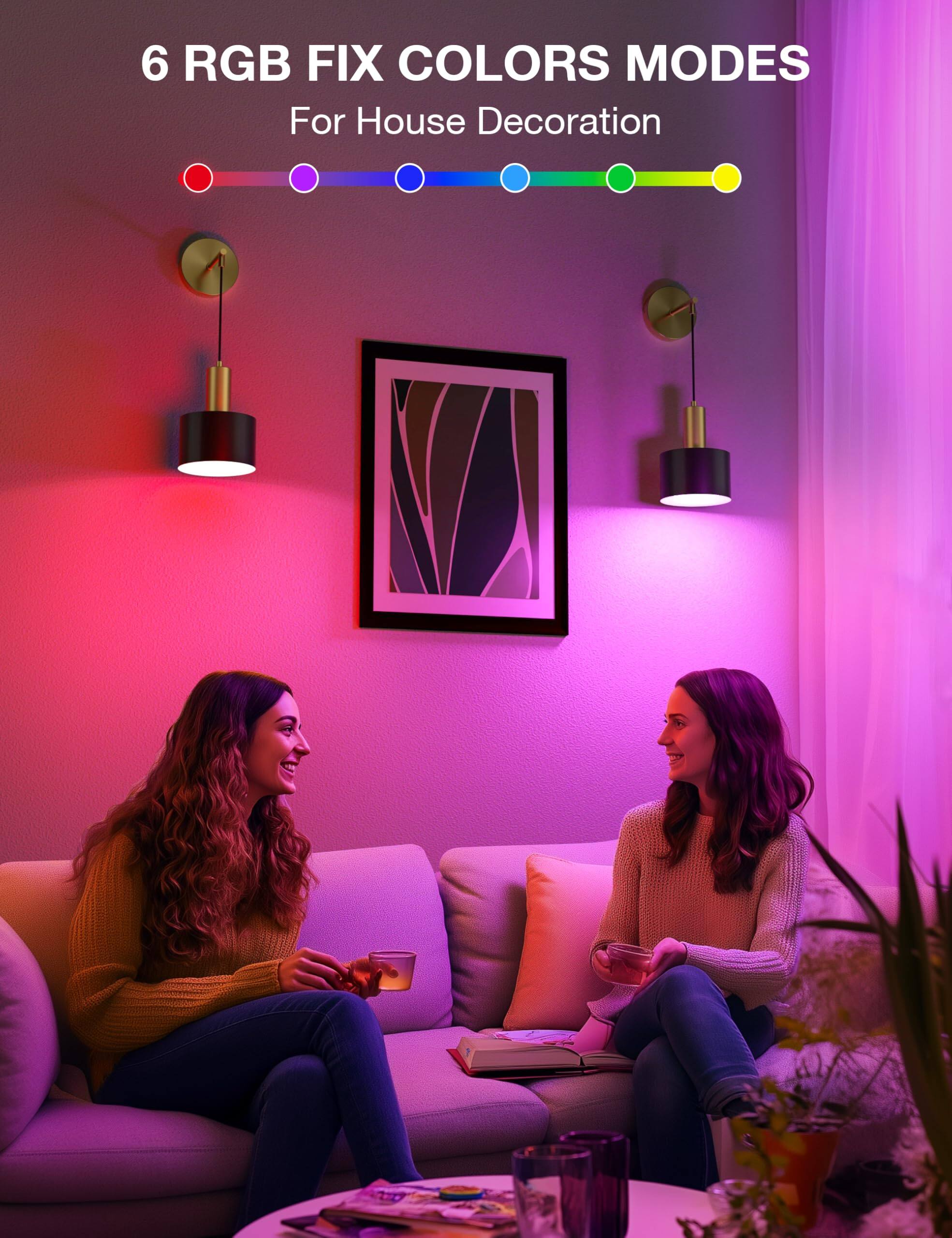 6 RGB FIX COLORS MODES  
For House Decoration