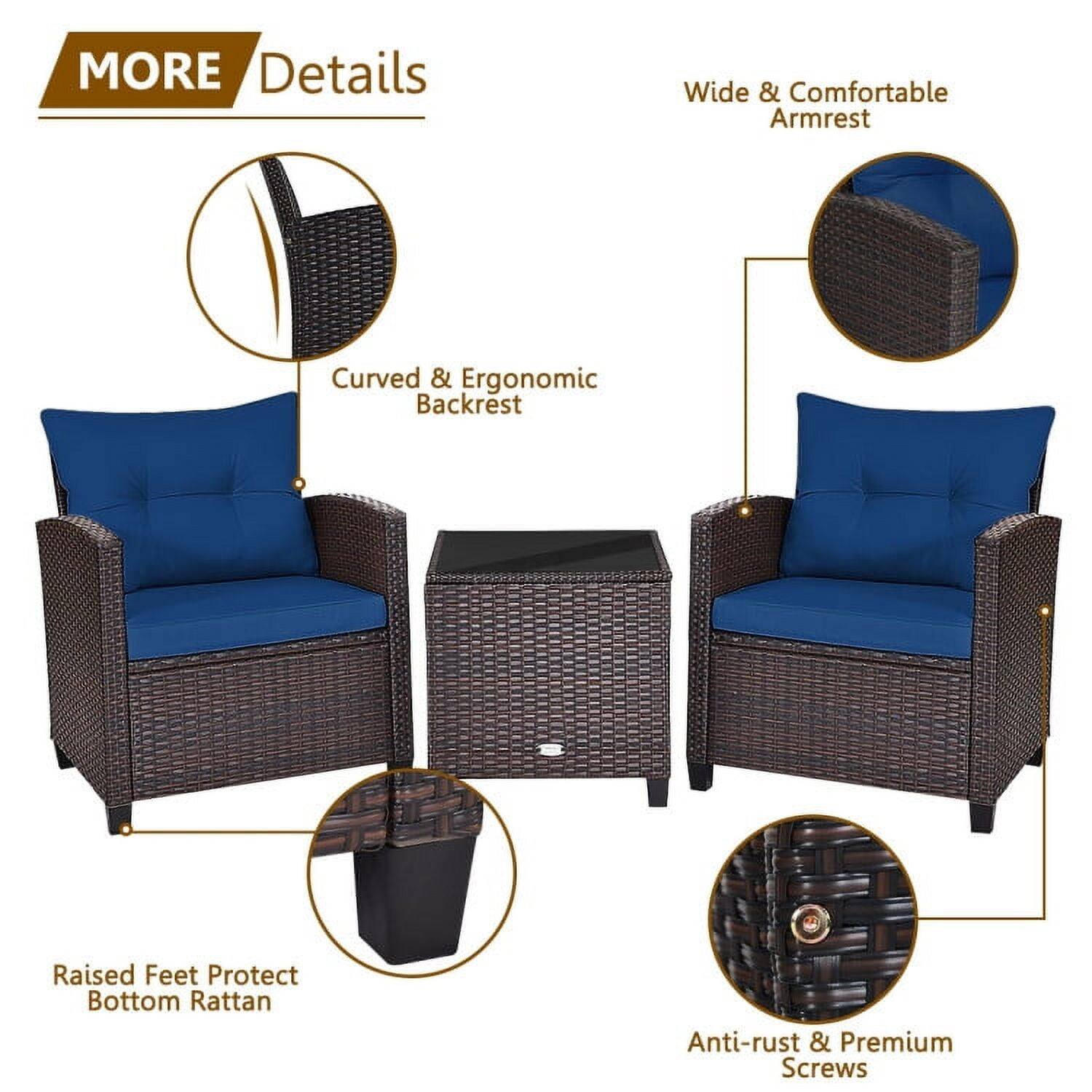 MORE Details  
- Wide & Comfortable Armrest  
- Curved & Ergonomic Backrest  
- Raised Feet Protect Bottom Rattan  
- Anti-rust & Premium Screws