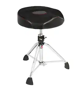 Gibraltar Hardware - Airtech Mesh Round Drum Throne, 17" Memory Foam Seat, Double-Braced Base, Spindle Height Adjustment