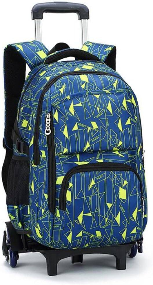 Front. Live At Space - Rolling Backpack School High-Capacity Trolley Wheels Climbing Stairs - Yellow Box.
