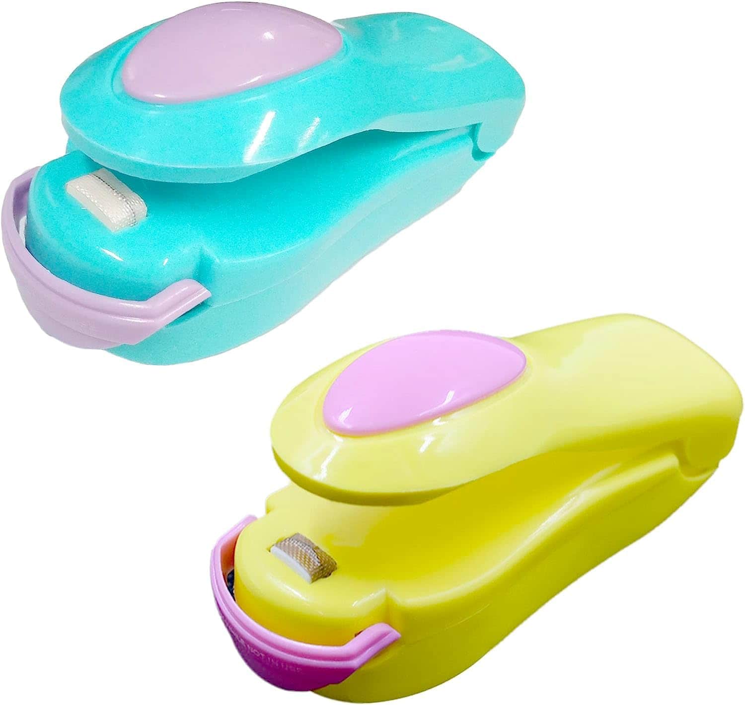 RTMB - 2-Pack Mini Handheld Heat Sealer, Portable – Plastic Bags, Random Color - Yellow,Blue