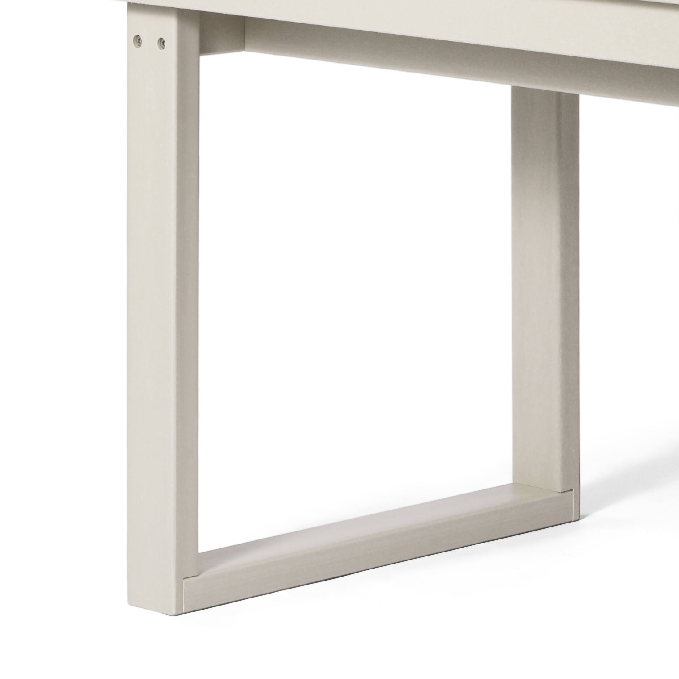 Alt View 3. WestinTrends - WestinTrends Paloma 68" Outdoor HDPE Modern Rectangular Patio Dining Table With Umbrella Hole - Sand.