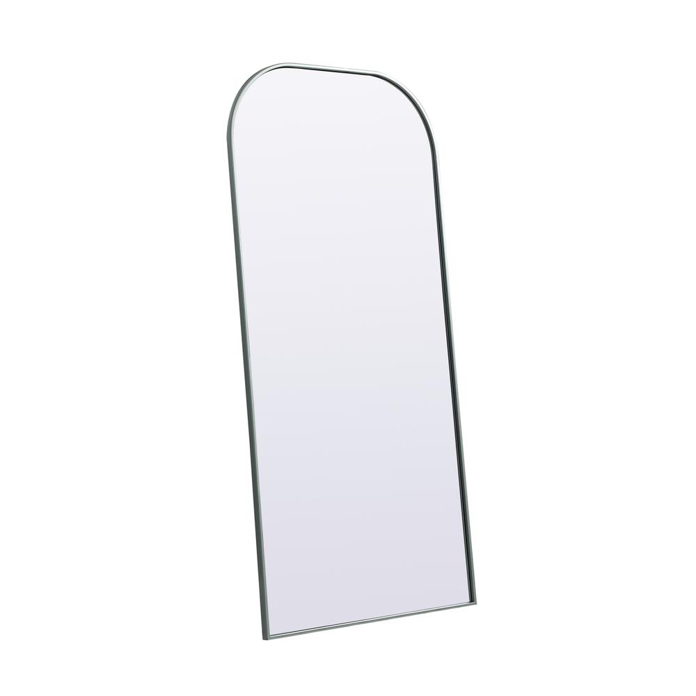 Left. Elegant Decor - Metal Frame Arch Full Length Mirror 32x66 Inch in Silver - Silver.