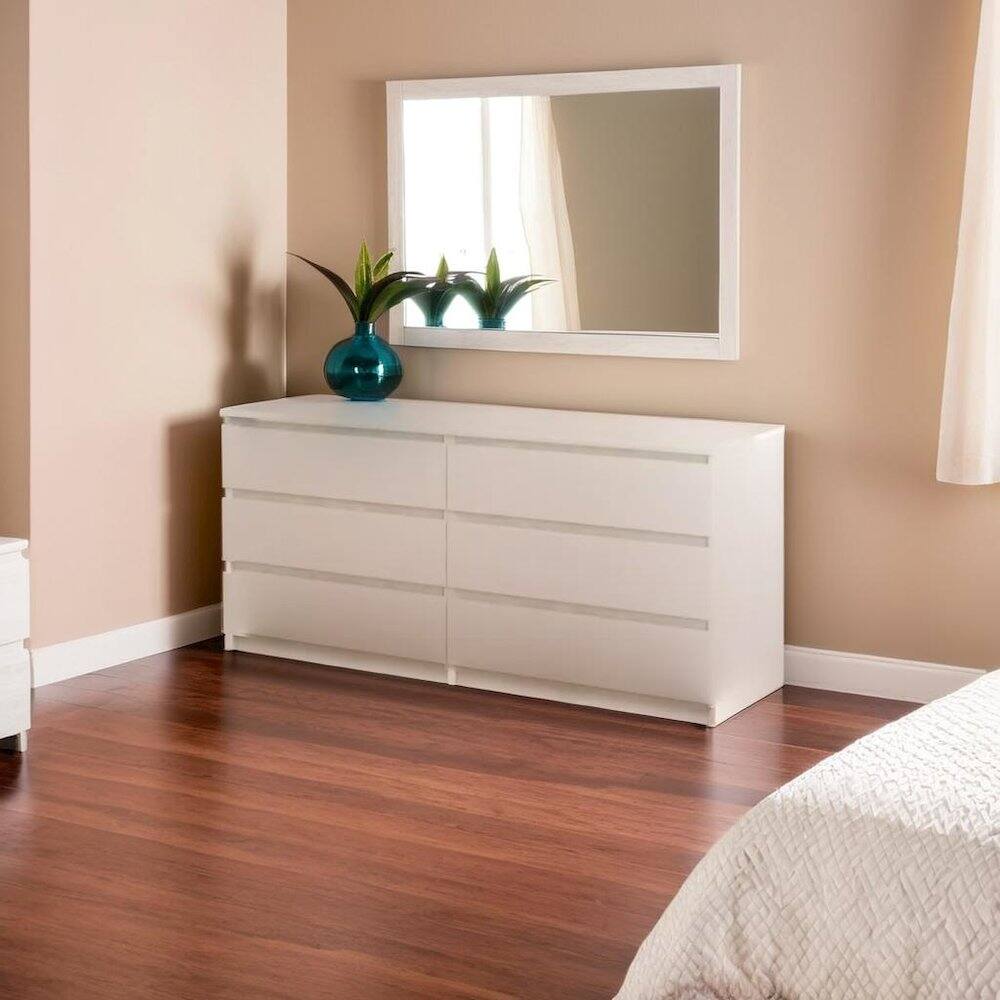 Back. FurniFact - Dresser for Bedroom – Modern Chest of Drawers with Spacious Storage – Stylish and Functional Dresser for Bedroom Clothes - White.