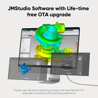 3DMAKERPRO JMStudio While 3Dスキャナー 3DMakerpro Moose Handheld 3D Scanner for 3D Printing, 24 bit