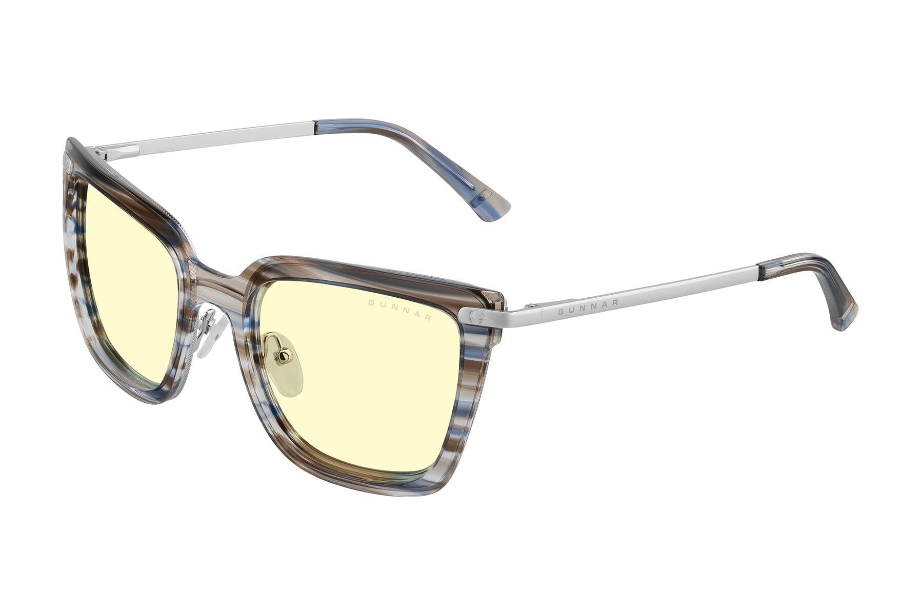 Alt View 4. GUNNAR - GUNNAR Womens Computer Glasses  -  Kaia, Cream/Marble, Clear Lens - Blue Light Blocking, Releive Dry Eye, Anti Glare - Cream Marble.