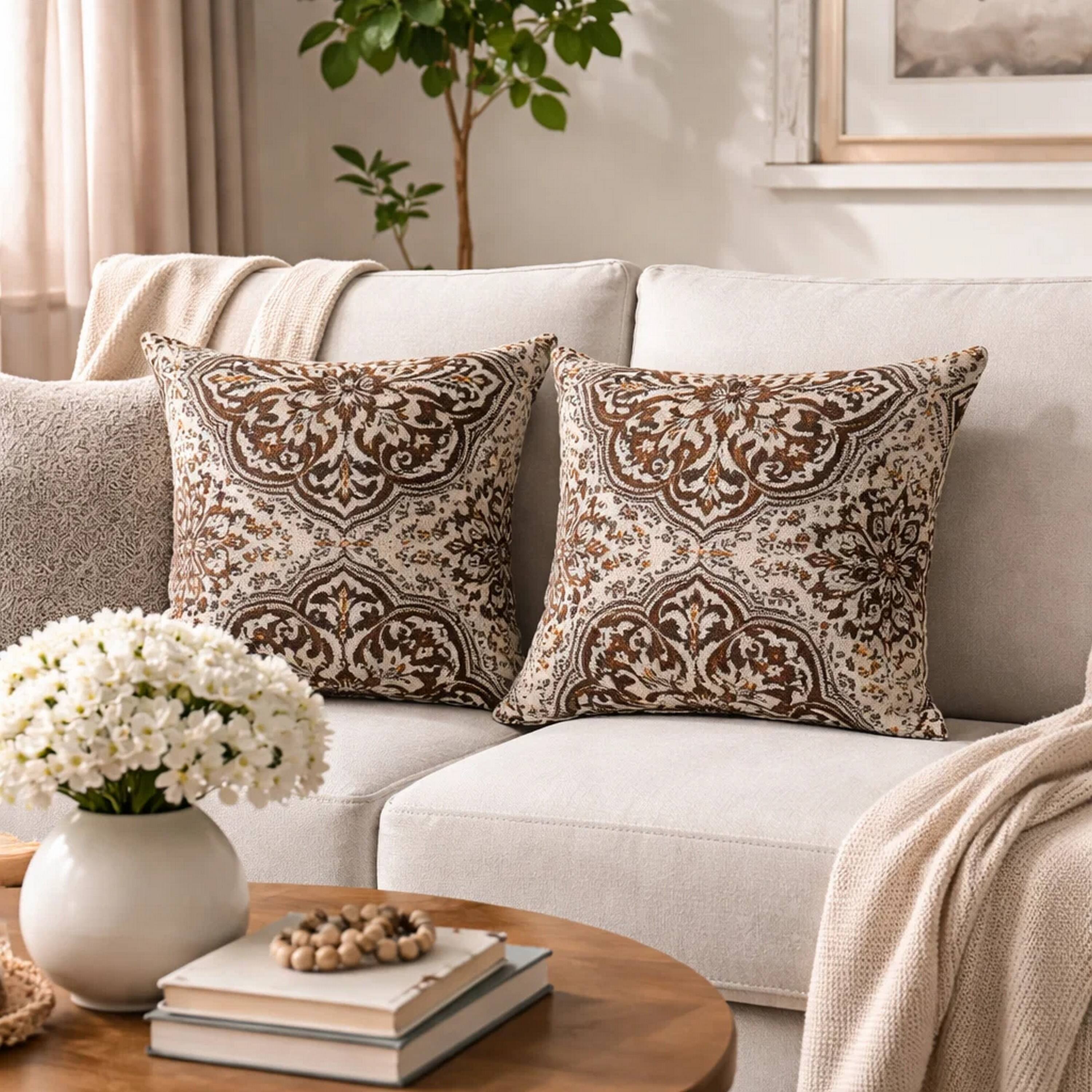 Alt View 2. Manhattan Lane - Contemporary Style Medallion Patterned Set of 2 Throw Pillow - Multicolor.