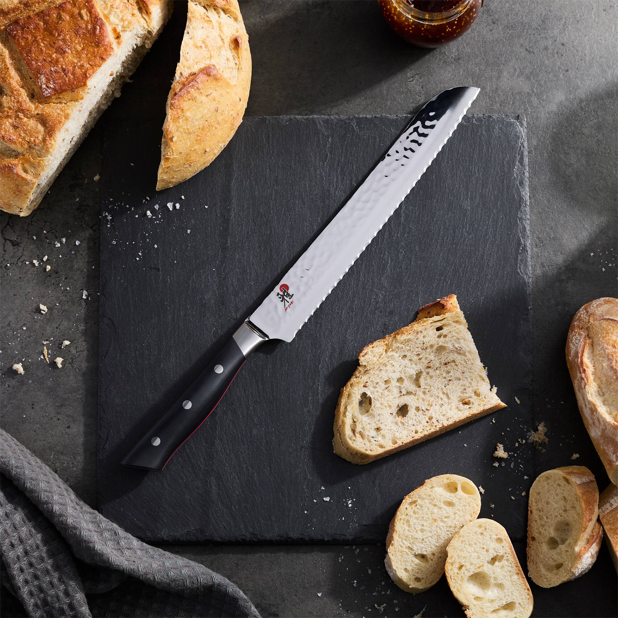 Alt View 1. Miyabi - Miyabi Hisho 9-inch Bread Knife - Black.