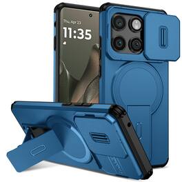 UUCOVER - Magnetic Case for Motorola Edge (2025) Shockproof TPU+PC Case Compatible with Mag Safe Stand Sliding Camera Cover - Blue