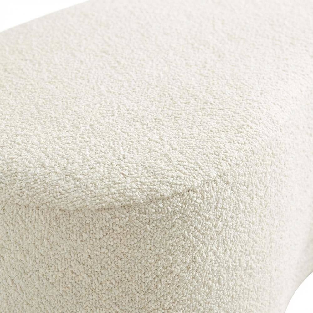 Alt View 1. Outdoor Escape - Outdoor upholstered ottoman bench with plush top for patio seating - Beige.