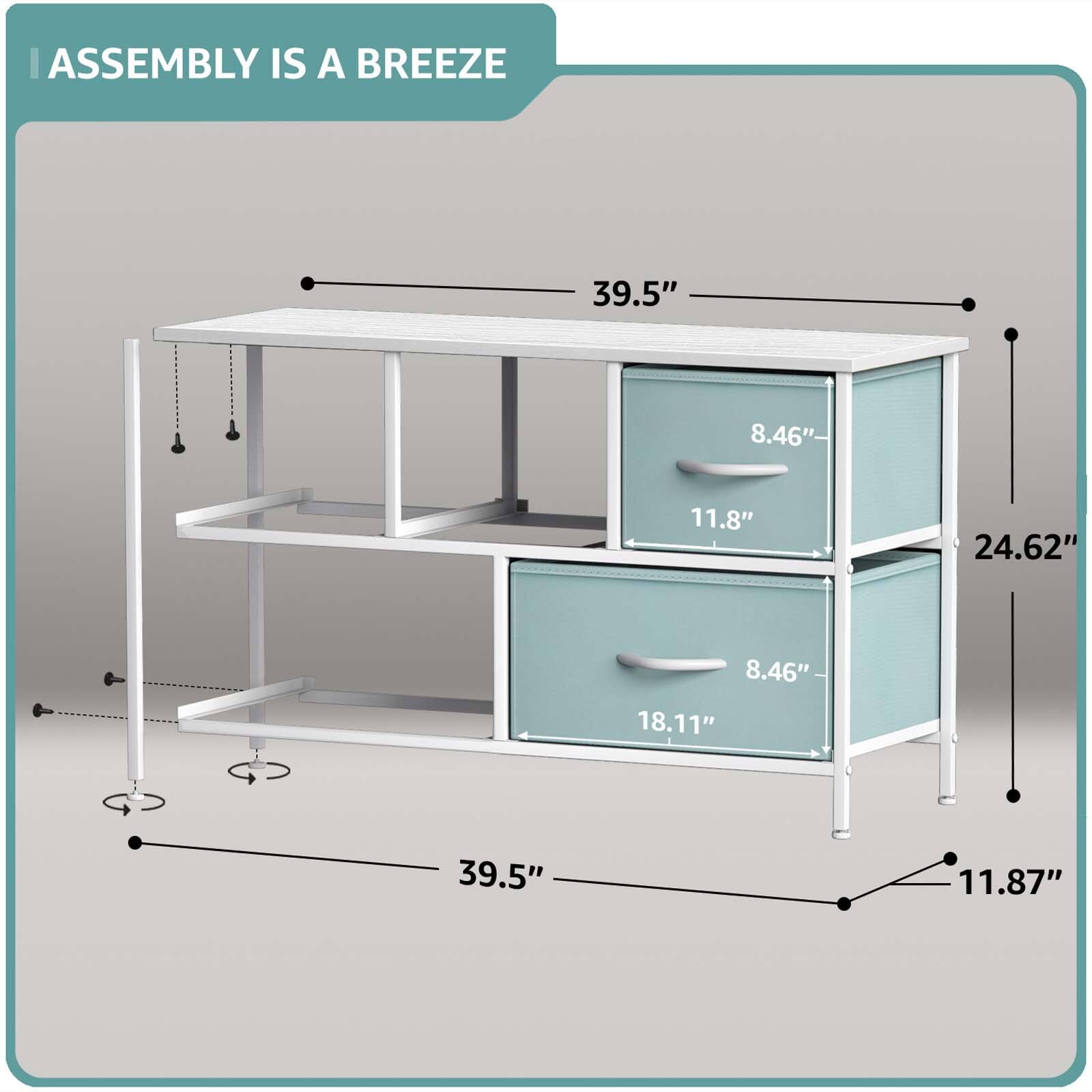 ASSEMBLY IS A BREEZE

39.5"  
8.46"  
11.8"  
24.62"  
8.46"  
18.11"  
39.5"  
11.87"