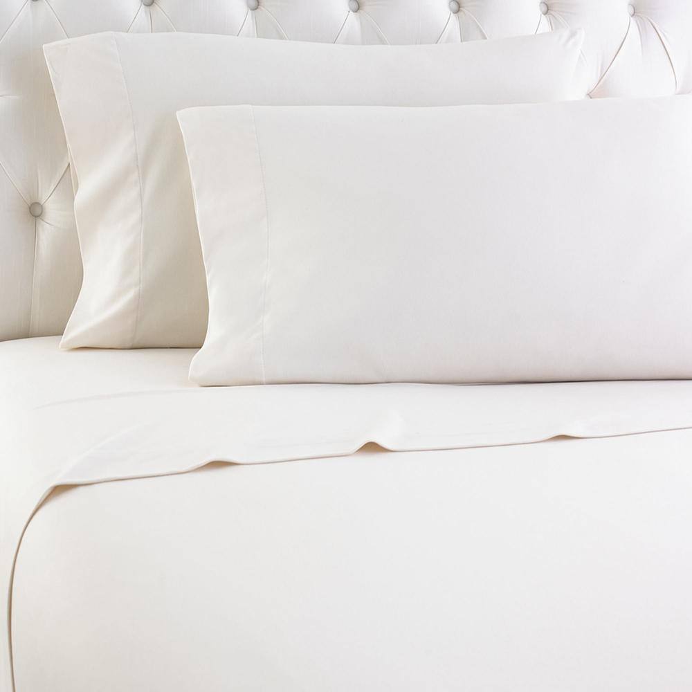 Front. Shavel Home Products - Shavel Micro Flannel High Quality Sheet Set - Twin Flat/Fitted Sheet 66x96"/75x39x14" Pillowcase 21x32" - Ivory. - Ivory.