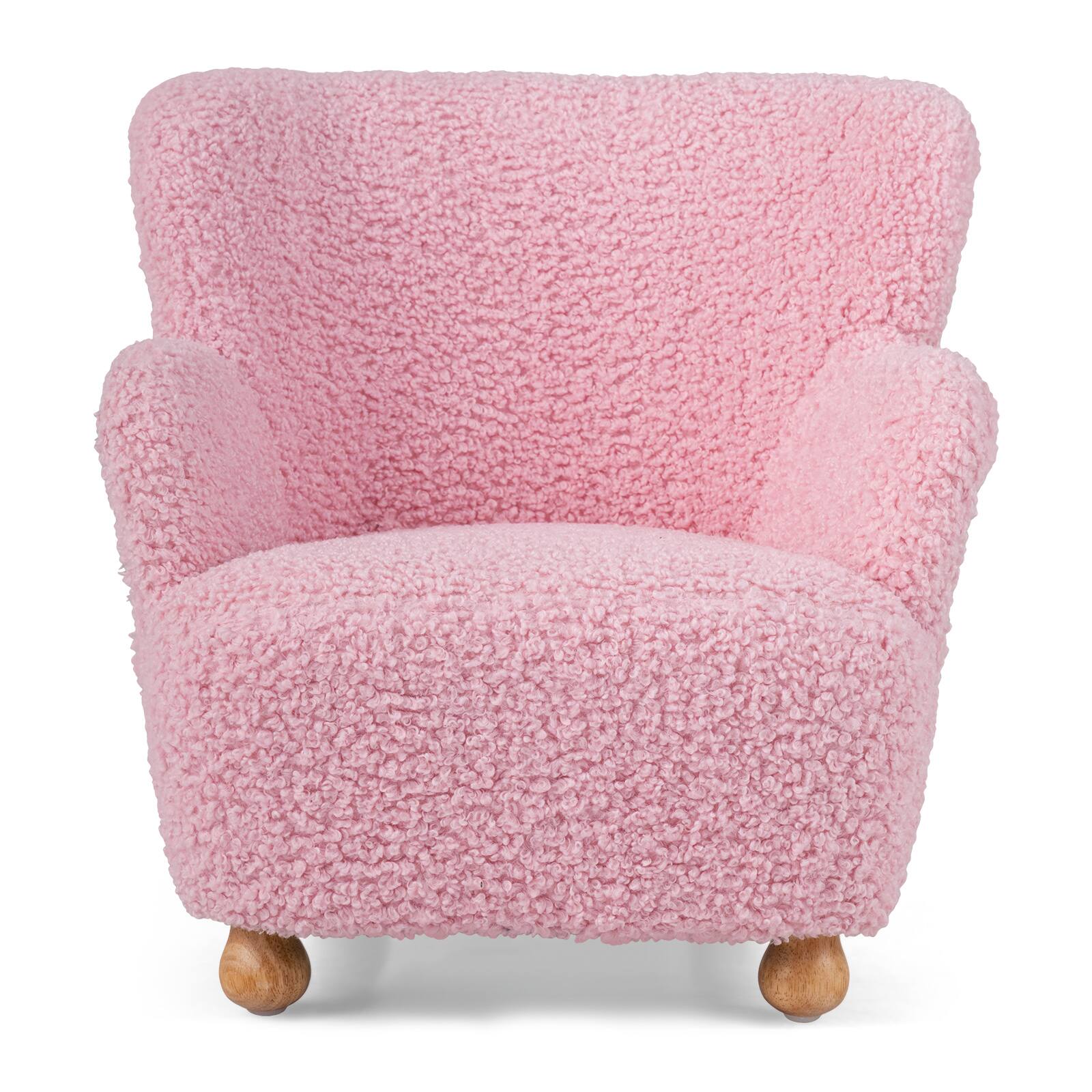 Alt View 7. Costway - Costway Sherpa Kids Sofa with Solid Rubber Wood Legs for Boys & Girls Aged 3+ for Bedroom - Pink.