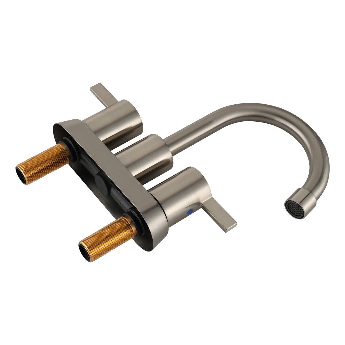 Alt View 1. Bothwa Home - Bothwa home  Bathroom Faucet For bathroom Sink  With Two Handles - Brushed Nickel.