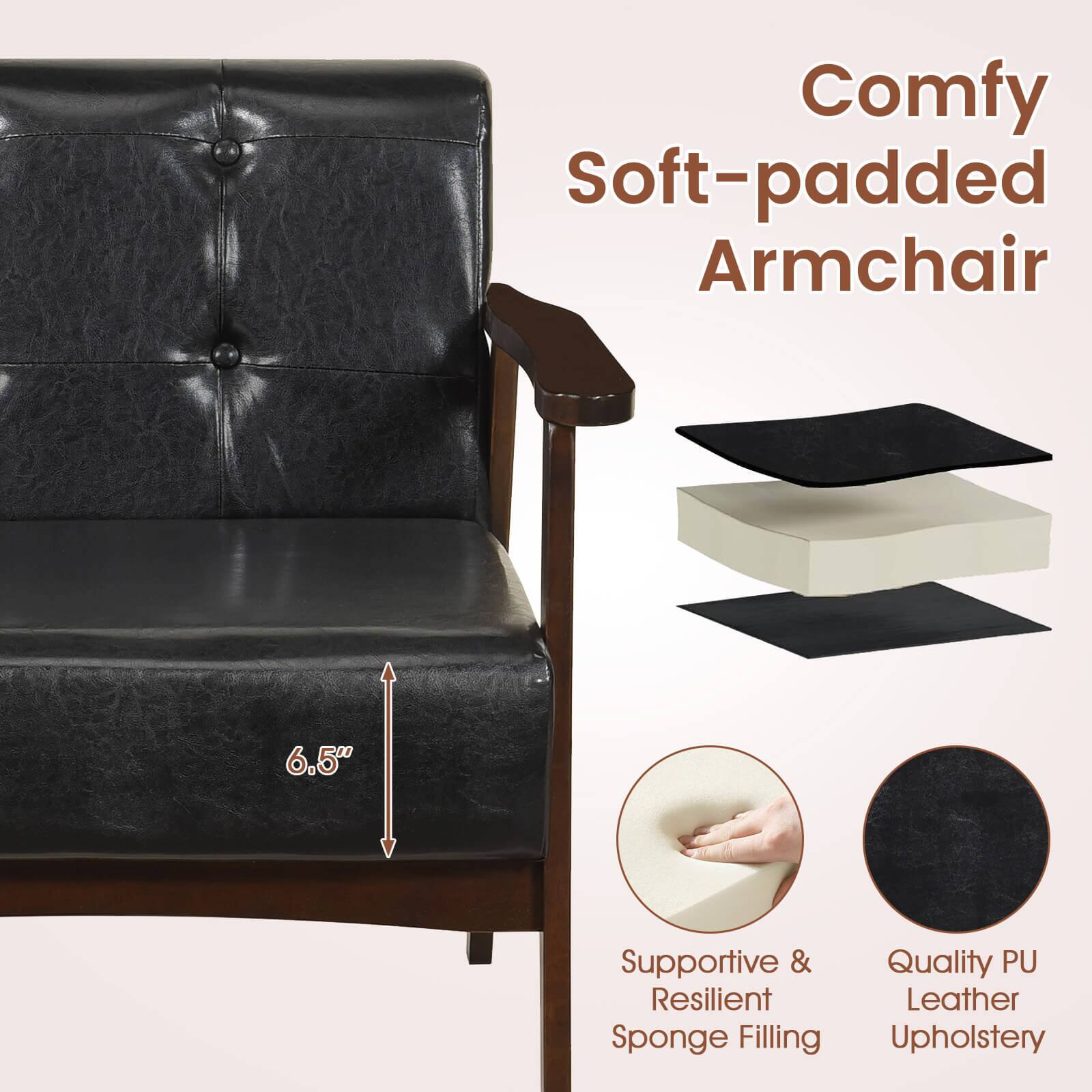 Comfy Soft-padded Armchair

6.5"

Supportive & Quality PU Resilient Leather Sponge Filling Upholstery