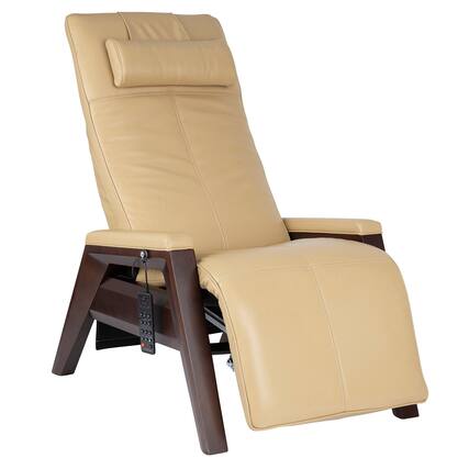 Front. Human Touch - Human Touch Gravis ZG Leather Zero Gravity Recliner with Air Massage, Multi-Zone Heat, Power Headrest & App Control - Mahogany Frame / Sand Leather.